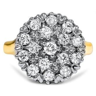 Custom Antique Inspired Cluster Ring
