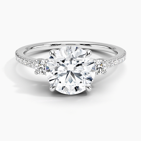 Platinum Lyra Three Stone Diamond Ring (1/4 ct. tw.)