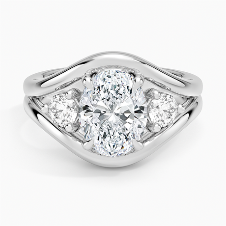 14K White Gold Frame Three Stone Diamond Ring (1/3 ct. tw.)
