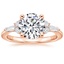 14K Rose Gold Yvonne Diamond Ring, smalltop view
