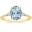 18K Yellow Gold Trillion Cut Three Stone Diamond Ring, smalltop view