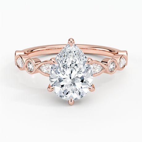 14K Rose Gold Versailles Bezel Diamond Ring
