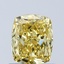 1.00 Ct. Fancy Vivid Yellow Cushion Lab Grown Diamond