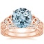 14KR Aquamarine Aberdeen Diamond Bridal Set, smalltop view