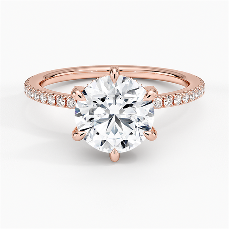 14K Rose Gold Viviana Three-Quarter Coverage Six-Prong Diamond Ring (1/3 ct. tw.)