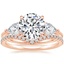 14K Rose Gold Luxe Opera Three Stone Diamond Ring with Flair Diamond Ring (1/6 ct. tw.)