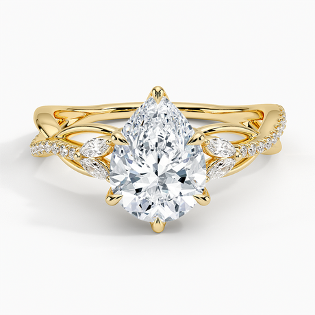18K Yellow Gold Garland Diamond Ring