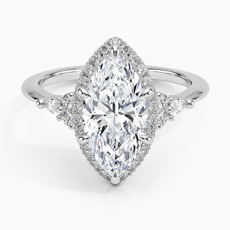 Diamond Halo Accent Engagement Rings