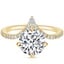 18K Yellow Gold Nouveau Diamond Ring, smalltop view