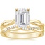18KY Moissanite Twisted Vine Ring with Petite Twisted Vine Diamond Ring (1/8 ct. tw.), smalltop view