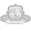 18KW Moissanite Reina Diamond Ring with Versailles Diamond Ring (3/8 ct. tw.), smalltop view