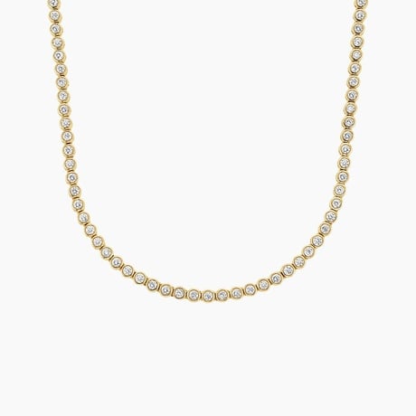 Bezel Set Diamond Tennis Necklace