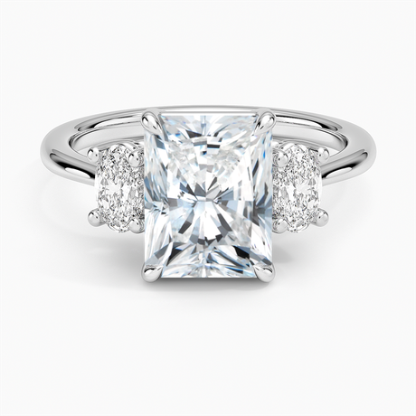 18K White Gold Oval-Cut Three Stone Diamond Ring (1/2 ct. tw.)