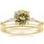 18K Yellow Gold Cometa Diamond Ring with Petite Comfort Fit Wedding Ring