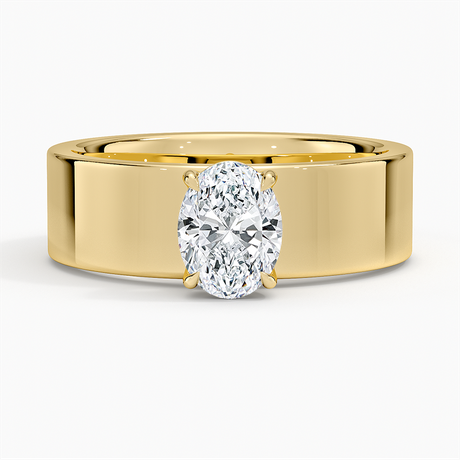 Thick Solitaire Engagement Ring