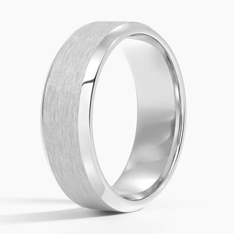 Beveled Edge Matte 7mm Wedding Ring