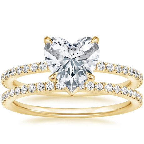 18K Yellow Gold Demi Diamond Ring with Luxe Ballad Diamond Ring