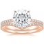 14KR Moissanite Ballad Diamond Ring (1/8 ct. tw.) with Flair Diamond Ring (1/6 ct. tw.), smalltop view