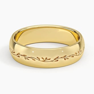 Verdure Engraved 5mm Ring