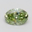 1.18 Ct. Fancy Vivid Green Oval Lab Grown Diamond