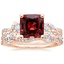 14K Rose Gold Three Stone Luxe Willow Diamond Ring with Luxe Winding Willow Diamond Ring