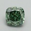1.76 Ct. Fancy Vivid Green Cushion Lab Grown Diamond