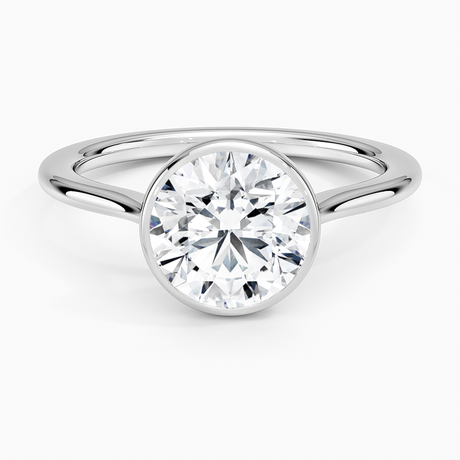 Platinum Petite Luna 1.5mm Bezel Ring