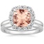 18KW Morganite Lotus Flower Diamond Bridal Set (1/4 ct. tw.), smalltop view