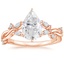 14K Rose Gold Azalea Twist Diamond Ring, smalltop view