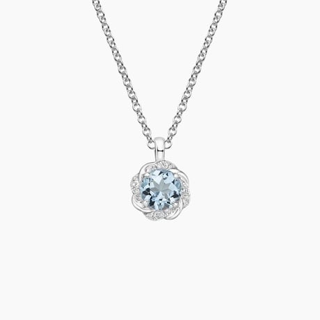 Oceana Aquamarine and Diamond Pendant - Brilliant Earth