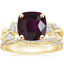 18K Yellow Gold Three Stone Willow Diamond Ring (1/3 ct. tw.) with Petite Luxe Twisted Vine Diamond Ring (1/4 ct. tw.)