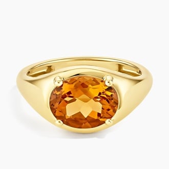 Marlowe Oval Citrine Signet Ring