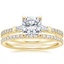 18K Yellow Gold Luxe Tapered Baguette Diamond Ring (1/4 ct. tw.) with Luxe Ballad Diamond Ring (1/4 ct. tw.)