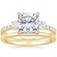 18K Yellow Gold Radiance Diamond Ring (1/3 ct. tw.) with Petite Comfort Fit Wedding Ring