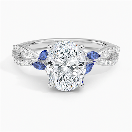 Diamond and Sapphire Engagement Ring