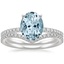 18KW Aquamarine Ballad Diamond Ring (1/8 ct. tw.) with Flair Diamond Ring (1/6 ct. tw.), smalltop view