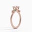 14K Rose Gold Arden Diamond Ring with Lab Emerald Accents