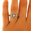 The Leighton Ring, smalltop view on a hand