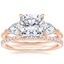 14K Rose Gold Luxe Opera Three Stone Diamond Ring with Luxe Ballad Diamond Ring (1/4 ct. tw.)