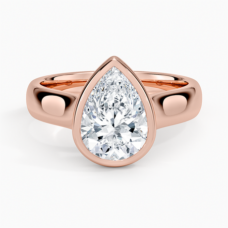 14K Rose Gold Luna 4mm Bezel Ring