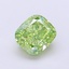 1.09 Ct. Fancy Vivid  Green Cushion Lab Grown Diamond