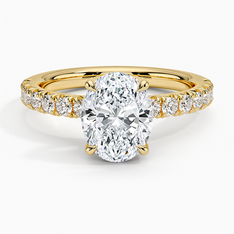18K Yellow Gold Olympia Half Coverage Diamond Ring