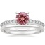 18K White Gold Petite Shared Prong Diamond Ring (1/4 ct. tw.) with Petite Comfort Fit Wedding Ring