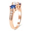 Vintage Inspired Three Stone White and Blue Sapphire Ring, smallview