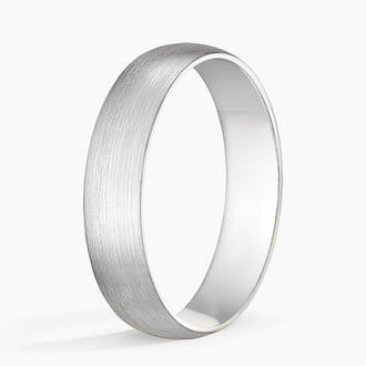 Matte Slim Profile 5mm Wedding Ring in Platinum