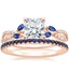 14K Rose Gold Luxe Willow Sapphire and Diamond Ring (1/8 ct. tw.) with Luxe Ballad Sapphire Ring