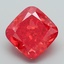 3.32 Ct. Fancy Vivid Orangy Pink Cushion Lab Grown Diamond