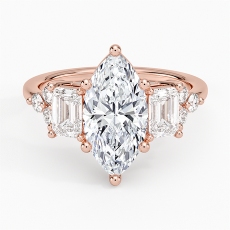 14K Rose Gold Sabine Cluster Diamond Ring