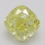 0.71 Ct. Fancy Intense Yellow Cushion Diamond