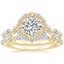 18K Yellow Gold Versailles Halo Diamond Bridal Set
